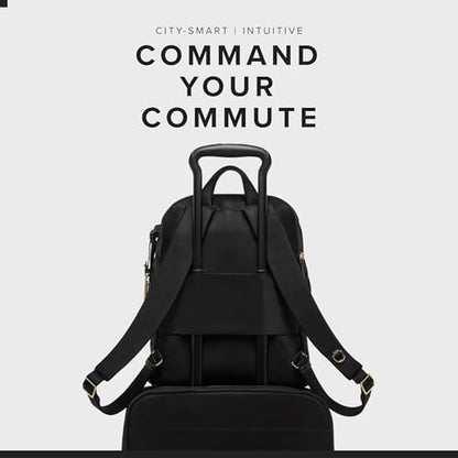 TUMI - Voyageur Halsey Backpack - Travel Backpack - For Business, Fashion, Commute - Holds Up to 14" Screens - Black & Gold - color: Black & Gold Hardware
