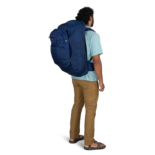 Osprey Farpoint 70L Men's Travel Backpack - Large Adjustable Travel Bag with Detachable Daypack, Cascade Blue/Torrent Blue - color: Cascade Blue Torrent Blue, style: 70l