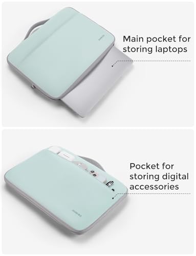 DOMISO Laptop Case Sleeve Protective Cover Compatible with MacBook Air 13 M4 M3 M2,MacBook Pro M2 M1,iPad Air/Pro,13 inch Dell,Lenovo, HP,Asus,Waterproof Computer Cases Bag with Handle,Mint Green - color: Mint Green, size: 13" for mac book