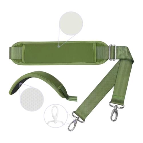 60 Inch Shoulder Strap with Removable Ultra-Thick Pad，Adjustable Buckles and Metal Hooks - color: Green