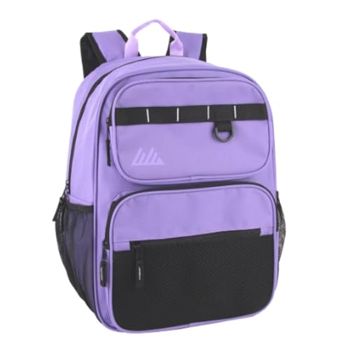 Summit Ridge Travel Backpack for Men and Women, Spacious Work Daypack with Water Bottle Pockets (Purple) - color: Purple