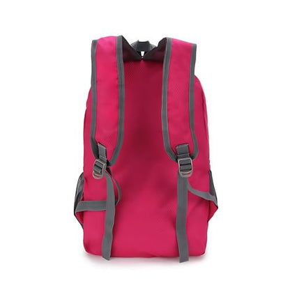 MounTop Outdoor Lightweight Foldable Water Resistant Backpack for Travel Hiking Riding - color: Fuchsia