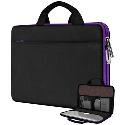 Hseok Laptop Case 13.3-14 inch Sleeve, TSA Computer Handbag Water-Resistant and Shockproof Bag Compatible with MacBook Pro/Neo 14", Mac Air/Pro 13.3" and 13"-14" Notebooks Chromebooks,Black-Purple - color: Black-purple
