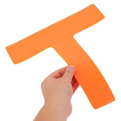 4pcs T-Shaped Soccer Training Floor Markers, Replaceable Flat Court Position Pads for Football Practice and Sports Agility Training, Orange Non-Slip Ground Spot Markers for Outdoor