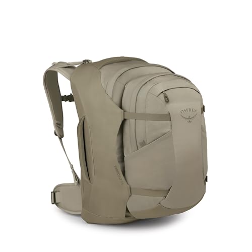 Osprey Farpoint 55L Men's Travel Backpack - Carry On Bag with Personal Item Sized Detachable Daypack, Sawdust - color: Sawdust, style: 55l
