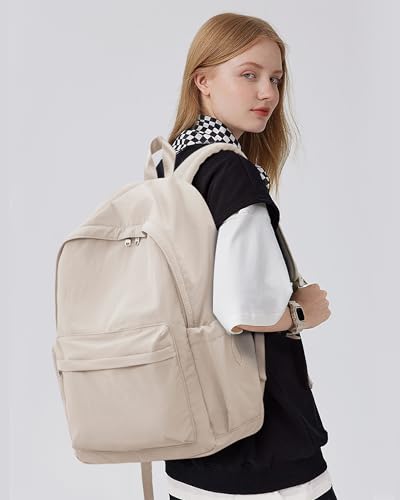Wassdin's School Backpack for Women & Girls, Waterproof & Lightweight, Cute High School & Travel Backpack - color: Khaki
