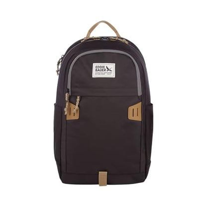Eddie Bauer University Backpack 26L | Everyday Carry | Work | Travel | Commuter | Padded Laptop Sleeve | Stretch Bottle Pockets | Lightweight | Durable - Black - color: University - Black, size: 26L