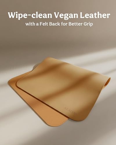 2 Pack Vegan Leather Baby Changing Mat, Large 30" x 17" Waterproof Foldable Diaper Mat, Wipe-Clean Portable Changing Pad for Travel, Home & Diaper Bag, Baby Shower Gifts for New Moms (Beige & Brown) - color: Beige&Brown