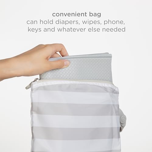 Ubbi On-the-Go Changing Mat with Carrying Bag, Soft and Comfortable Diaper Bag Accessory Must Have for Newborns, Easy to Clean, Portable Changing Pad, Gray - size: One Size, style: Gray Changing Mat & Bag