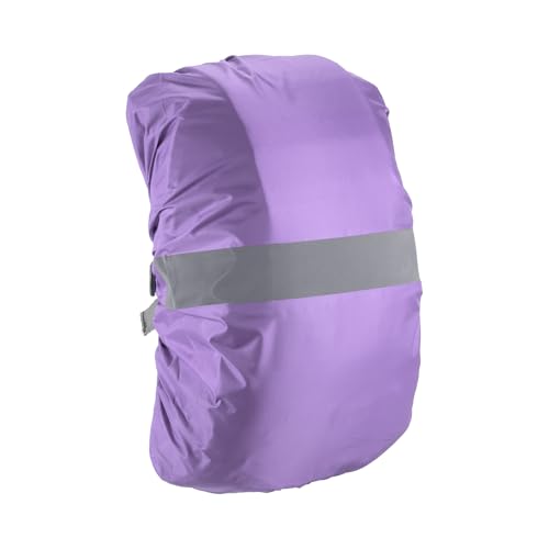 Waterproof Backpack Rain Cover - Non Slip Bag Cap with Vertical Reflector Strap Keep Drying Water Proof for Climbing - 15-25L - Purple - XS Size