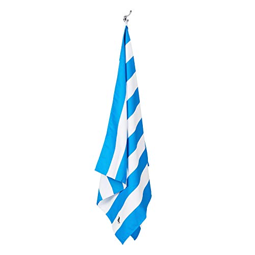 Dock & Bay Beach Towel - Quick Dry, Sand Free - Compact, Lightweight - 100% Recycled - Includes Bag - Cabana - Bondi Blue - Large (160x90cm, 63x35) - color: Cabana - Bondi Blue, size: Large (160x90cm, 63x35")