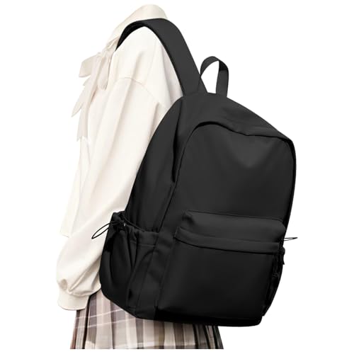 Black School Backpack For Girls Boys High Middle school college Backpack Bookbag Cute Aesthetic Backpacks Lightweight Bag Waterproof Work Gym Casual Daypack Backpacks For Men Women - color: A-black