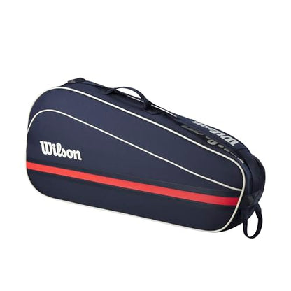 WILSON 2025 Team Tennis Racket Bags - color: Navy/Red, size: Holds up to 3 Rackets