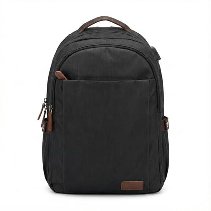 Travel Backpack Mens Business Laptop Bag with Multi-Pockets Minimalist Nylon Daypack Fits 16 Inch Notebook Casual Work Bag (BLK) - color: Blk