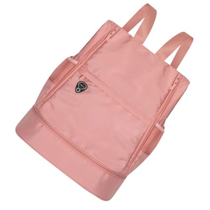 GALPADA Waterproof Dry Wet Separated Backpack for Women, Portable Lightweight Travel Daypack with Multi-compartment Storage, Casual Pink Sports Gym Bag for Outdoor Activities