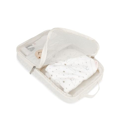 Baby Diaper Organizer - 2 Pack Waterproof Pouches, Mesh Bag, Reusable, Washable or Cloth Diapers (White) - color: White