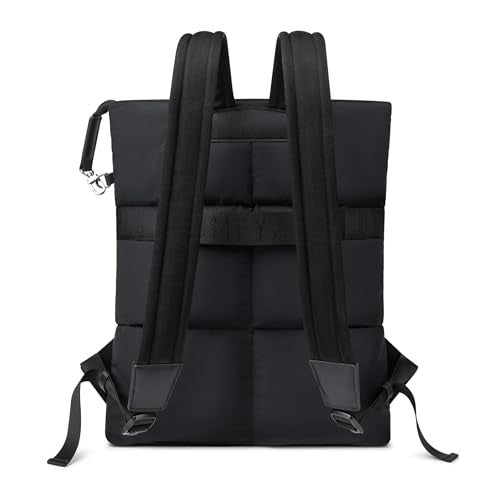 Comfyable Puffy Laptop Backpack for Men and Women, Everyday Computer Backpack Compatible with 16" MacBook Pro M4, Water-Resistant Daypack for Work, College, and Travel, PFAS Free, Black