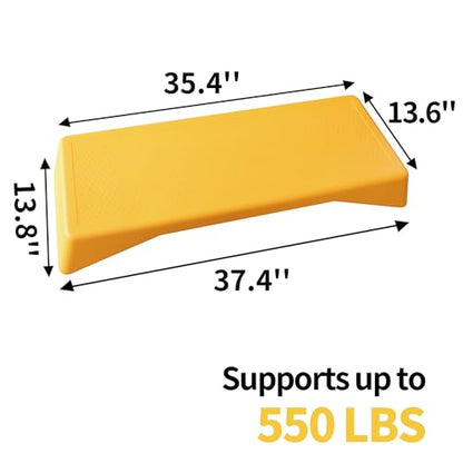 Prime Aerobics Step Platform Height-Adjustable Fitness Equipment Stepper Trainer Exercise Step Platform Sliding Lifting Pad - color: Yellow