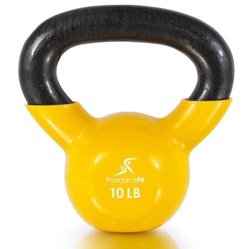 ProsourceFit Vinyl Coated Cast Iron Kettlebells for Full Body Fitness Workouts - size: 10.0 Pounds