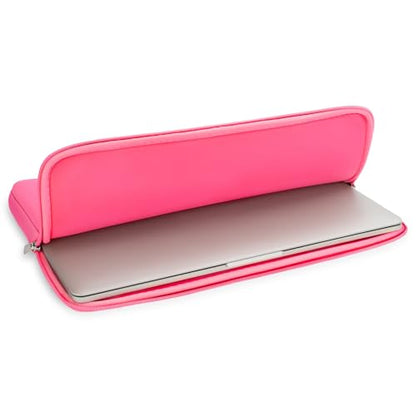 RAINYEAR 13 Inch Laptop Sleeve Compatible with 13.3" MacBook Air/Pro M1 M2 M3 M4 M5 A3449 A3240 A3113 A2681 A2338 Carrying Computer Bag Protective Cover Case(Bright Pink) - color: Bright Pink, size: 13"