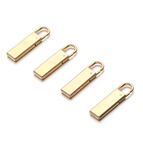 Zpsolution Gold Zipper Pull Replacement Metal Zipper Tab Repair Easy Use for Broken and Missing Pulls On Luggage Suitcase Jacket Backpacks Coat Boots - color: 4 gold