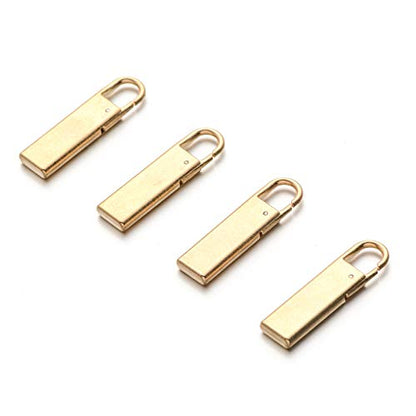 Zpsolution Gold Zipper Pull Replacement Metal Zipper Tab Repair Easy Use for Broken and Missing Pulls On Luggage Suitcase Jacket Backpacks Coat Boots - color: 4 gold