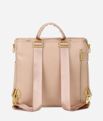 FAWN DESIGN The Original Diaper Bag, Faux Leather Diaper Bag Backpack, Vegan Leather, Large Capacity Baby Bag for Mom - color: Warm Blush