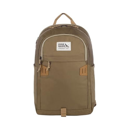 Eddie Bauer University Backpack 26L | Everyday Carry | Work | Travel | Commuter | Padded Laptop Sleeve | Stretch Bottle Pockets | Lightweight | Durable - Adler Green - color: University - Adler Green, size: 26L