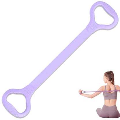 LEZER Figure 8 Resistance Band, Fitness Elastic Rope, Execrise Workout for Arm, Back, Chest and Shoulder, Yoga, Pilates, Stretching, Physical Therapy Equipment - style: Purple；20 lbs