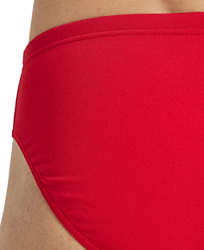 Arena Men's Team Solid Swim Brief MaxLife Athletic Swimwear Professional Swimsuit Bathing Suit - color: Red/White, size: 26