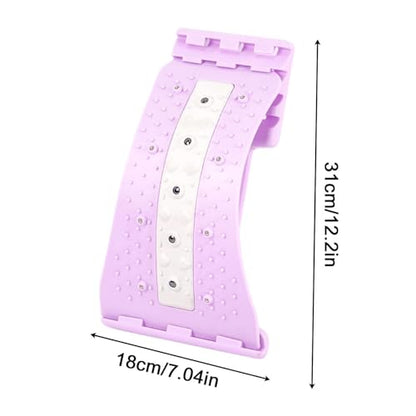 Back Stretcher,Ergonomic 4 Level Adjustable with Massage Points Curved,Back Support Board - for Home Gym Yoga Studio Office Car Bedroom Living Room - color: Purple