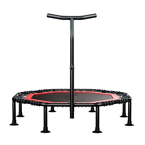Trampoline Folding Mini Trampoline with Foam Handle Bar, Fitness Rebounder for Adult Indoor and Outdoor Exercise, Kids Balance Training Equipment (Size : 50in) - size: 50"