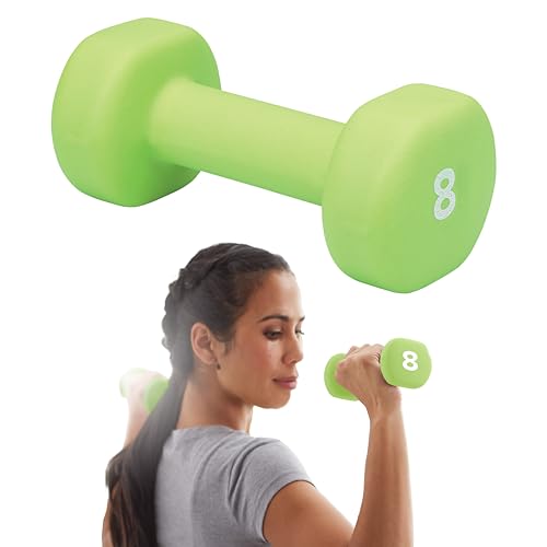Gaiam Dumbbell Hand Weight (Sold in Singles) - Neoprene Coated Exercise & Fitness Dumbbell for Home Gym Workouts and Strength Training - Free Weights for Women and Men - size: 8lb
