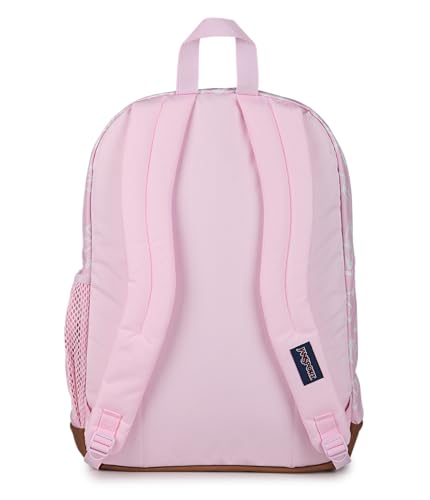 JanSport Cool Backpack with 15-inch Laptop Sleeve, Large Computer Bag Rucksack with 2 Compartments, Ergonomic Straps, Flutter By - color: Flutter By Pink Ice/White/Pink Ice
