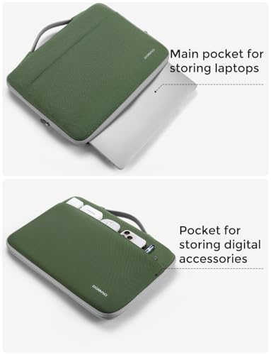 DOMISO 14 inch Laptop Case Sleeve Protective Cover Compatible with 15 inch MacBook Air M4 M3 M2,MacBook Pro,14-15 inch HP Dell ASUS Lenovo Chromebook,Waterproof Computer Cases Bag,Avocado Green - color: Avocado Green, size: 14" Laptop/15" for mac book