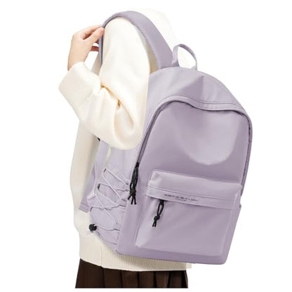 BJLFS Purple School Backpack for Girls Boys,Waterproof Bookbag for Women Men, Mini College Student School Bag, Lightweight Travel Rucksack Casual Daypack,Laptop Backpacks - color: Purple