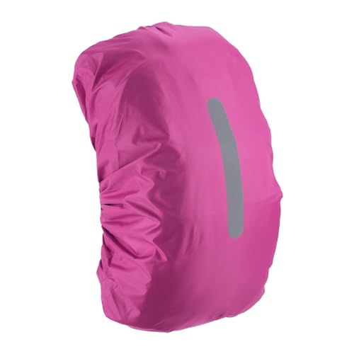 M METERXITY Backpack Rain Cover - Waterproof Lightweight Cover with Vertical Reflective Strap, Apply to Cycling/Hiking/Mountain Climbing (40-50L, M, Rose Red)
