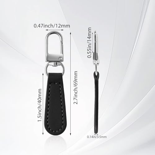 Deoward Zipper Pull Replacement Leather Handle Detachable Zipper Repair Tab for Luggage, Backpacks, Suitcases, Jackets, Purses, Handbags (8 PCS) - style: Leather Handle Zipper Pulls (Black)