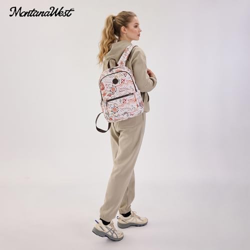 Montana West Backpack for Women Western Travel Backpack Purse Casual Daypack for Laptop College - color: Aztec Cactus