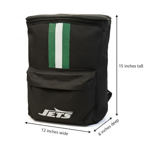 Cooler Backpack – Portable Soft Sided Ice Chest – Insulated Bag Holds 36 Cans - Football Gear – Show Your Team Spirit with Officially Licensed Fan Gear - style: NY Jets