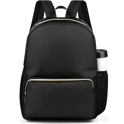 1 Piece Nylon Backpack Kids School Backpack for Toddler Girls Boys Plain Waterproof Preppy Bookbags Travel for Student (Black) - color: Black