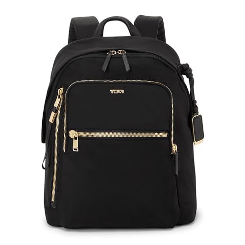 TUMI - Voyageur Halsey Backpack - Travel Backpack - For Business, Fashion, Commute - Holds Up to 14" Screens - Black & Gold - color: Black & Gold Hardware
