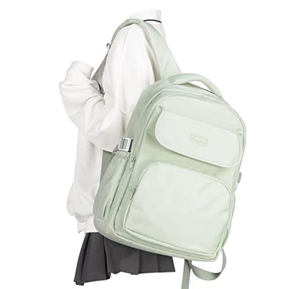 Aesthetic College Backpacks For Women Men,Waterproof High School Back pack,Kawaii Backpack For Teens Girls Boys,Student Latop Travel Backpack(Mint Green) - color: A3-mintgreen