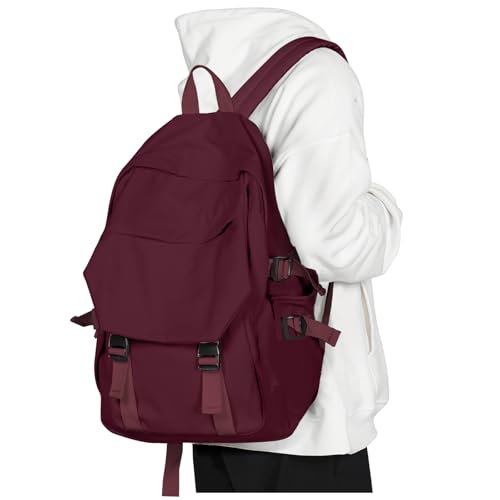 coowoz Lightweight School Bag Casual Daypack College Laptop Backpack for Men Women Water Resistant Travel Rucksack for Sports High School Middle Bookbag for girls(Red) - color: Red, size: Small