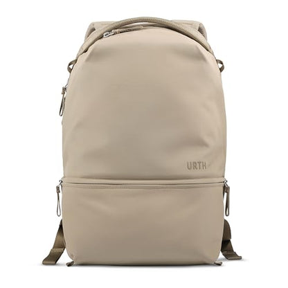 Urth Arkose 20L Backpack – 15” Laptop Bag, Weatherproof + Recycled (Beige) - color: Beige