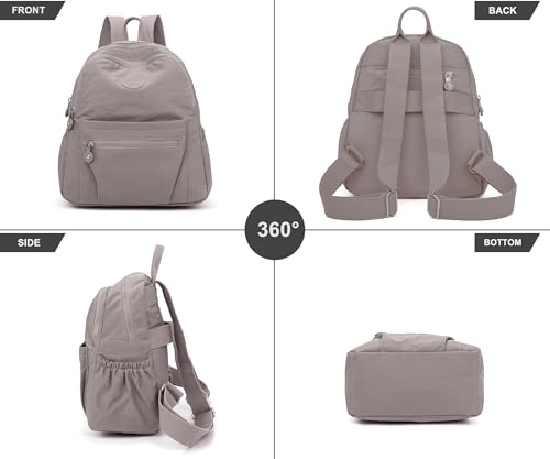 Pealwel Mini Backpack Purse for Women,Small Nylon backpacks for Ladies Backpacks Women Anti Theft Travel Bag (A-Khaki) - color: A-khaki