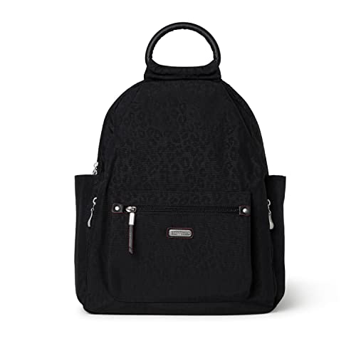 Baggallini Women's All Day Backpack, Black Cheetah Emboss, One Size… - color: Black Cheetah Emboss