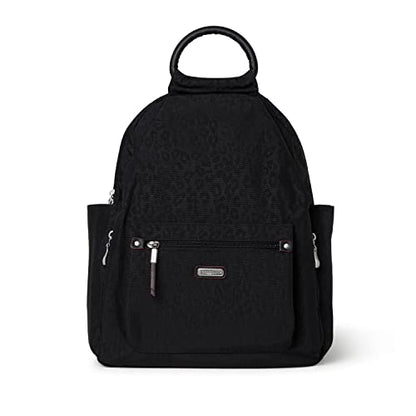 Baggallini Women's All Day Backpack, Black Cheetah Emboss, One Size… - color: Black Cheetah Emboss