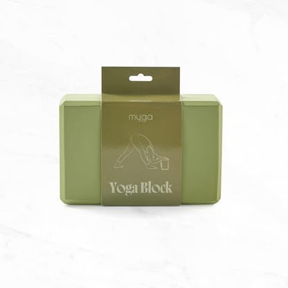 MYGA Yoga Block,Lightweight EVA Foam Yoga Brick,High Density Non-Slip Block for Yoga Poses, Pilates, Balance and Flexibility - color: Moss