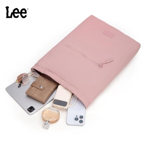 Lee Drawstring Backpack Bag Lightweight Small Gym Swim Beach Bag Water Resistant Sports Sackpack for Men Women, LEE48-002DPK - color: Dark Pink